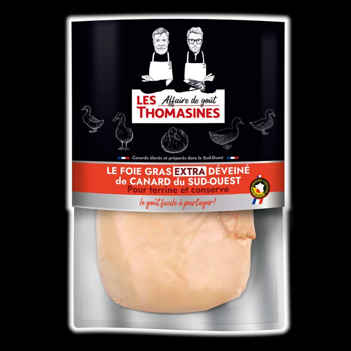 Foie gras de canard extra déveiné du Sud-Ouest pour terrine et conserve Les Thomasines