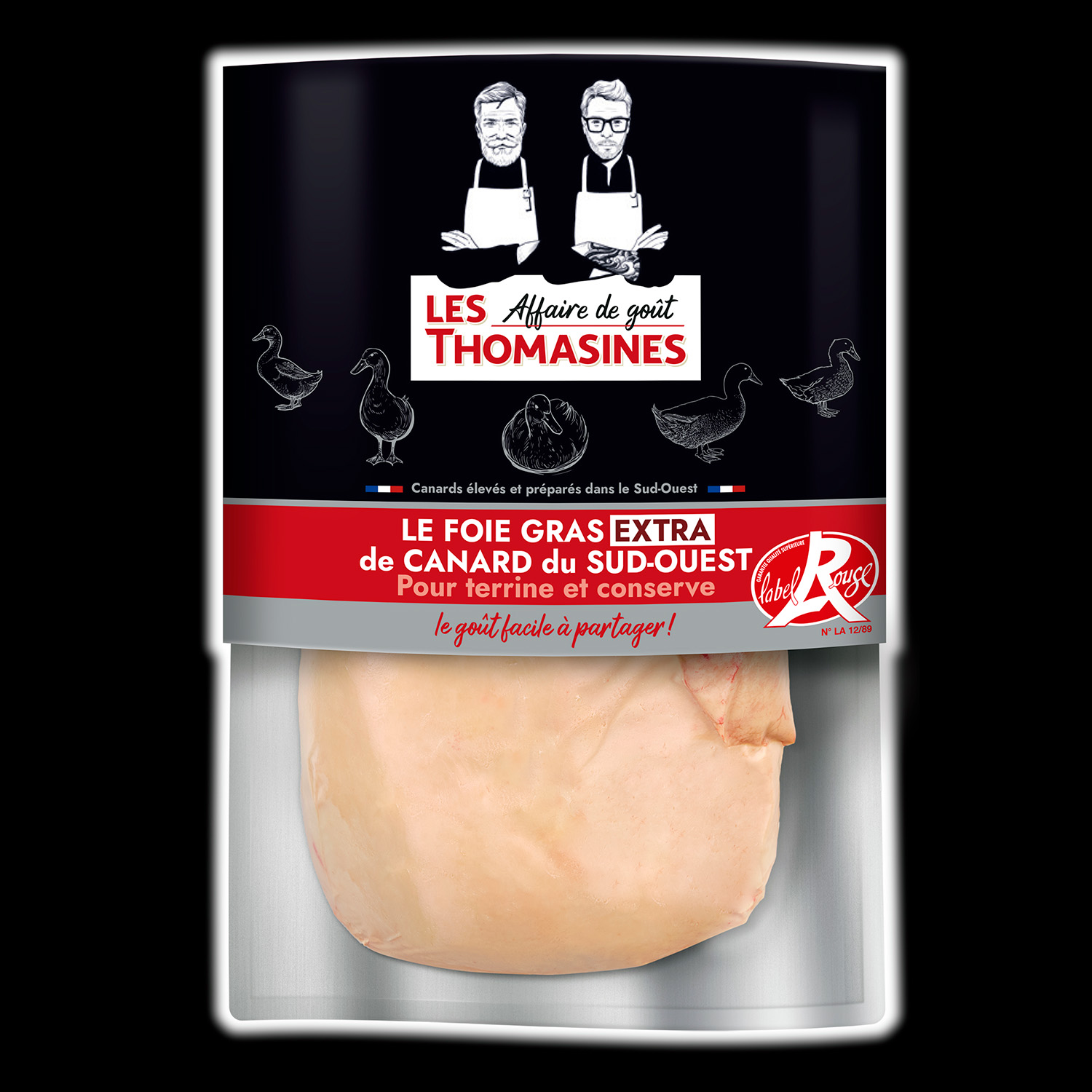 Foie gras de canard extra du Sud-Ouest Label Rouge pour terrine et conserve Les Thomasines